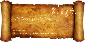 Károlyi Ábel névjegykártya